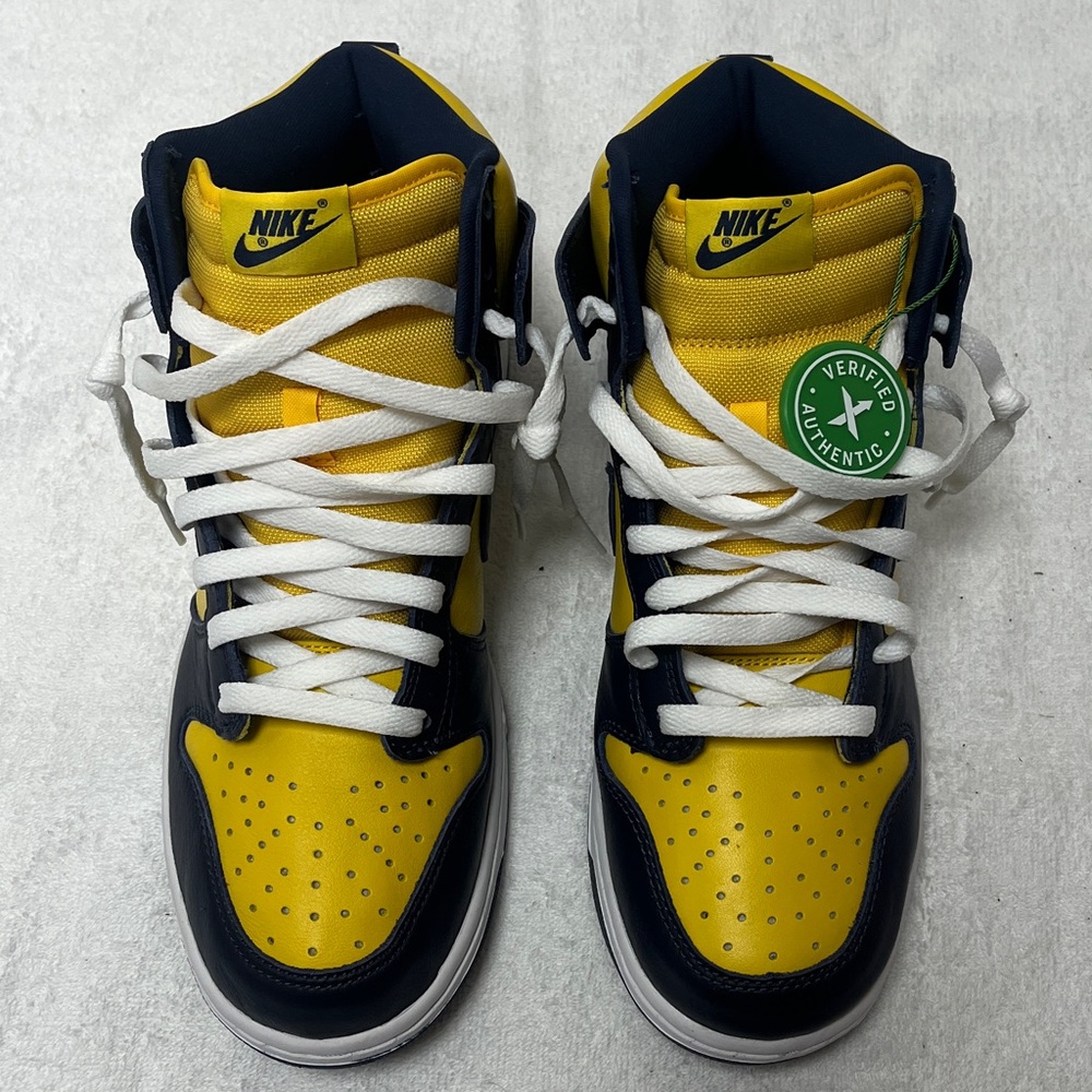 Nike Dunk High SP Retro Michigan Shoes Sneakers Men’s 9.5 Varsity Maize Navy - Picture 3 of 10